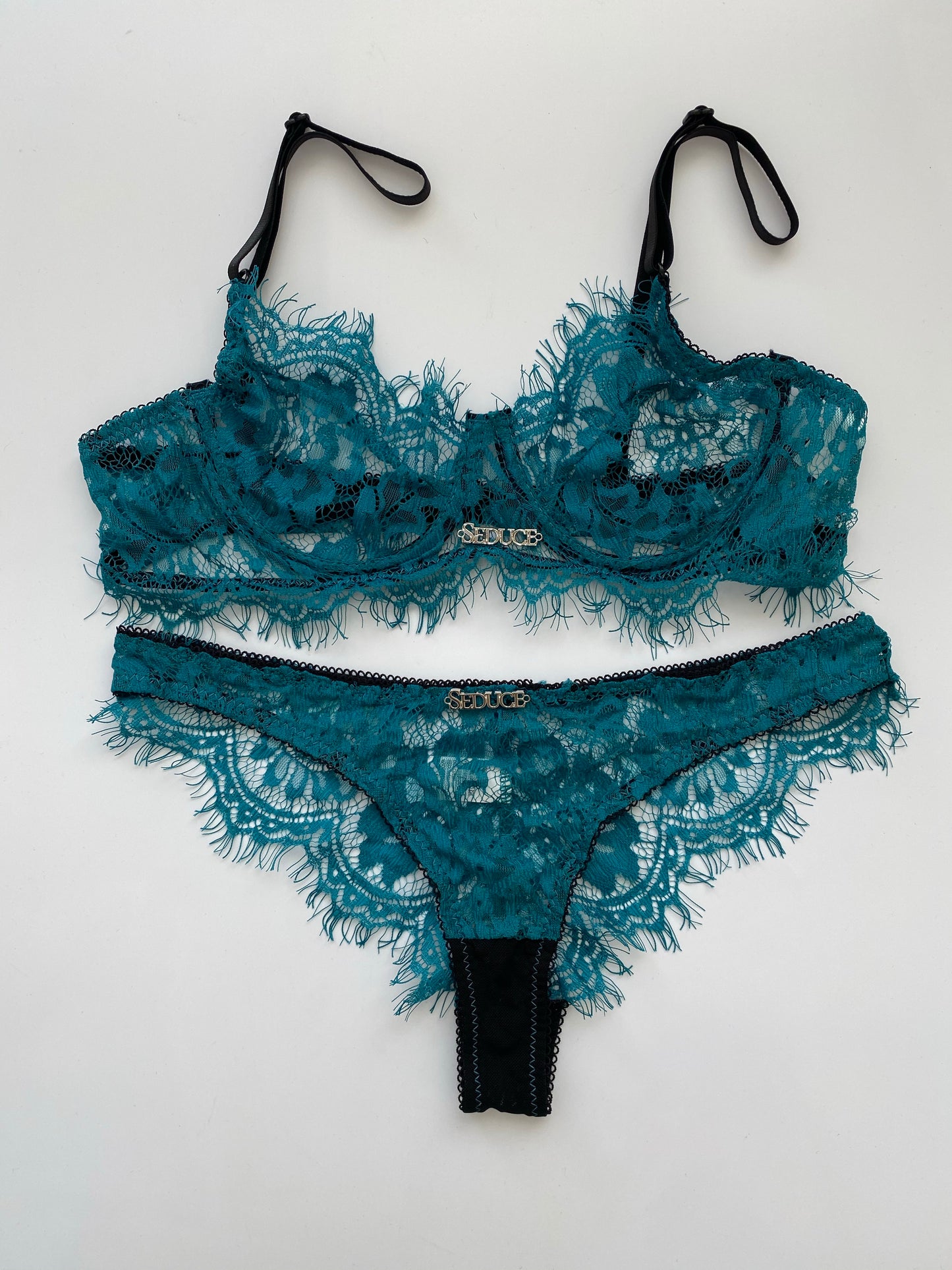 Green Lace Bra & Thong Set