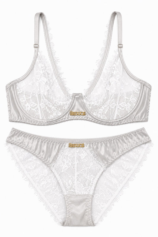 Dantella Gri të Bardhë SATIN Bra