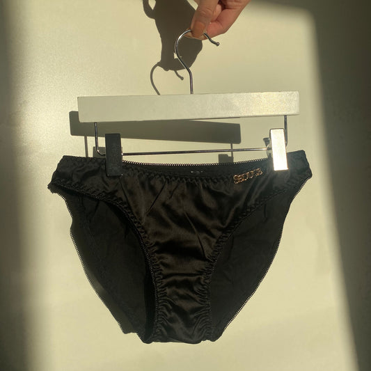 BLACK SATIN UNDERWEAR